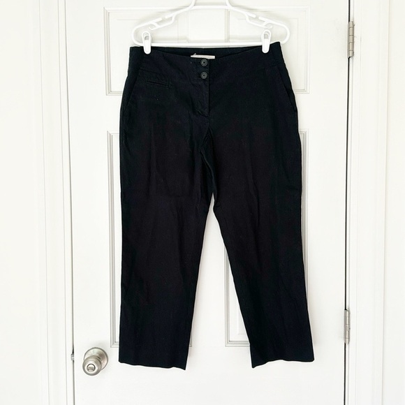 ANN TAYLOR LOFT Marisa pants size 6 black cropped capri cotton blend - Picture 1 of 7